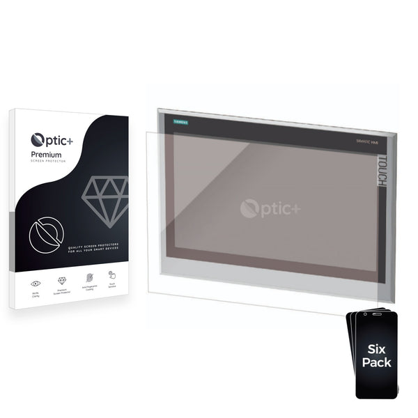 6pk Optic+ Premium Film Screen Protectors for Siemens Simatic IFP 1900 Basic