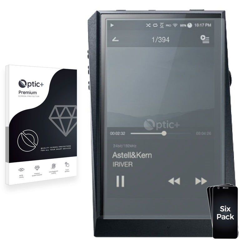 6pk Optic+ Premium Film Screen Protectors for Astell&Kern AK300