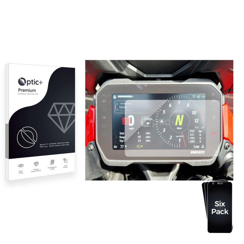 6pk Optic+ Premium Film Screen Protectors for Ducati Multistrada V4 Pikes Peak 2023