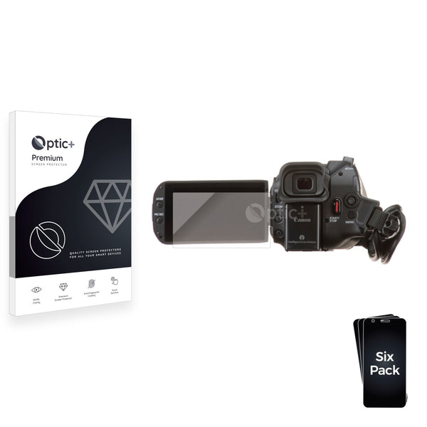 6pk Optic+ Premium Film Screen Protectors for Canon Vixia HF G70