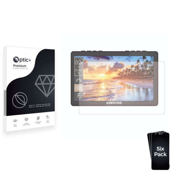 6pk Optic+ Premium Film Screen Protectors for ANDYCINE A6 Pro Max 6" Monitor