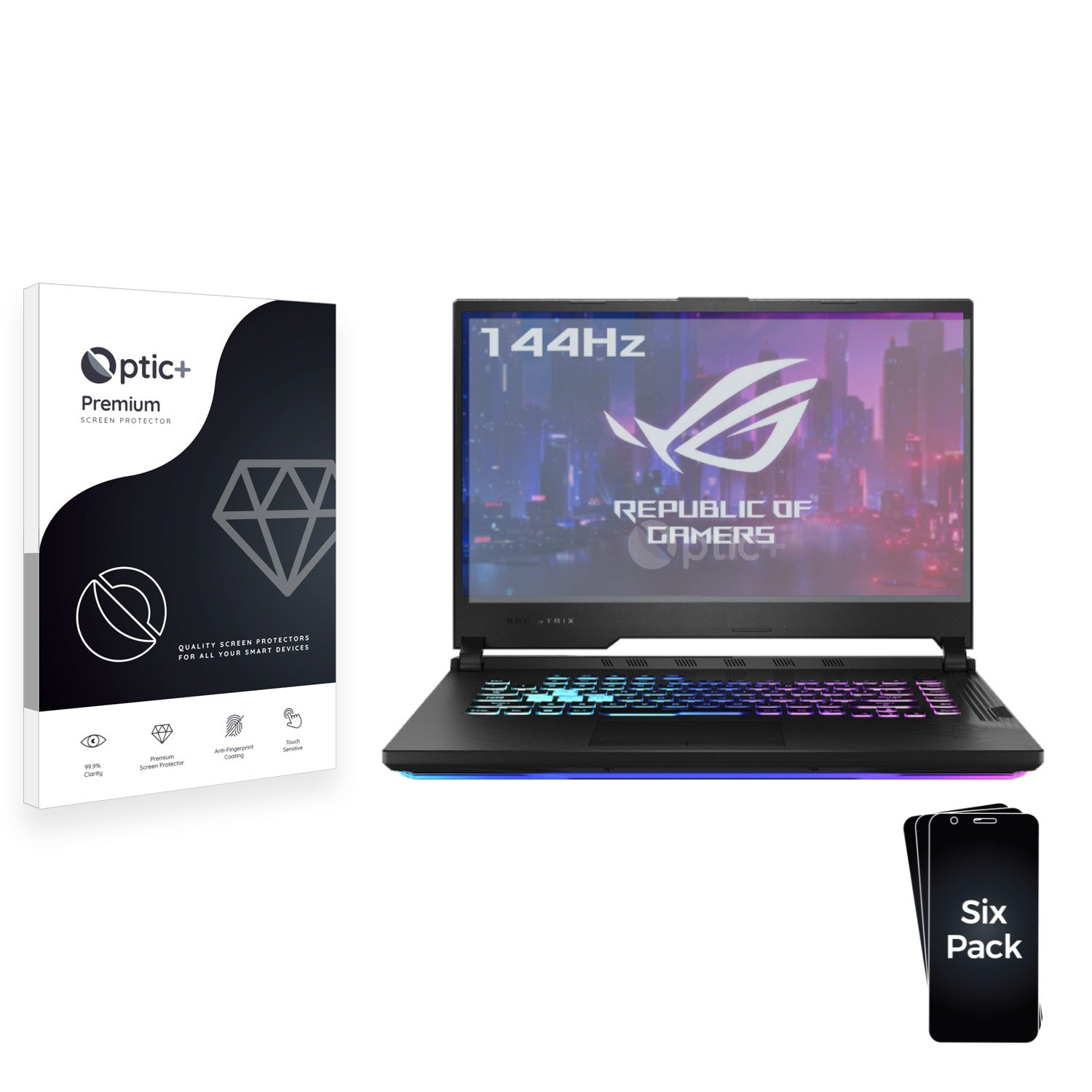 6pk Optic+ Premium Film Screen Protectors for Asus ROG Strix G15 ...