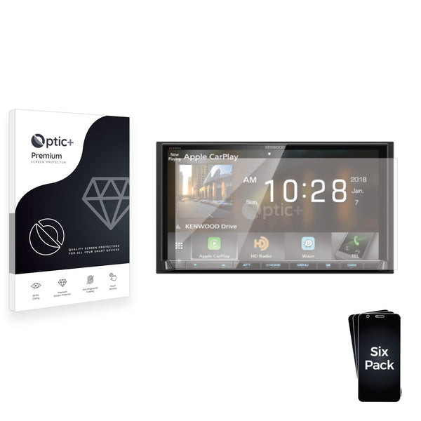 6pk Optic+ Premium Film Screen Protectors for Kenwood DMX908S