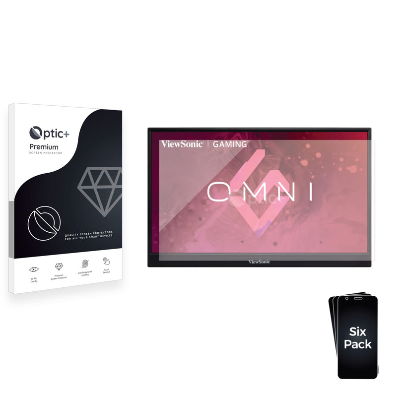 6pk Optic+ Premium Film Screen Protectors for ViewSonic VX1755 17"  Portable Gaming Monitor