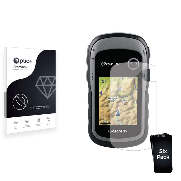 6pk Optic+ Premium Film Screen Protectors for Garmin eTrex 20