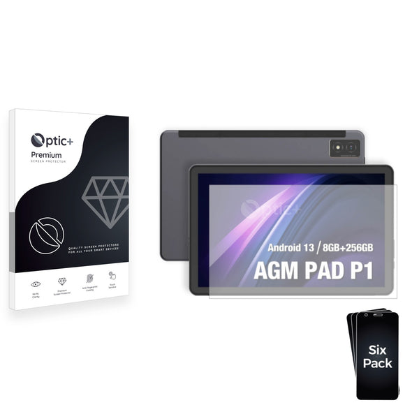 6pk Optic+ Premium Film Screen Protectors for AGM Pad P1