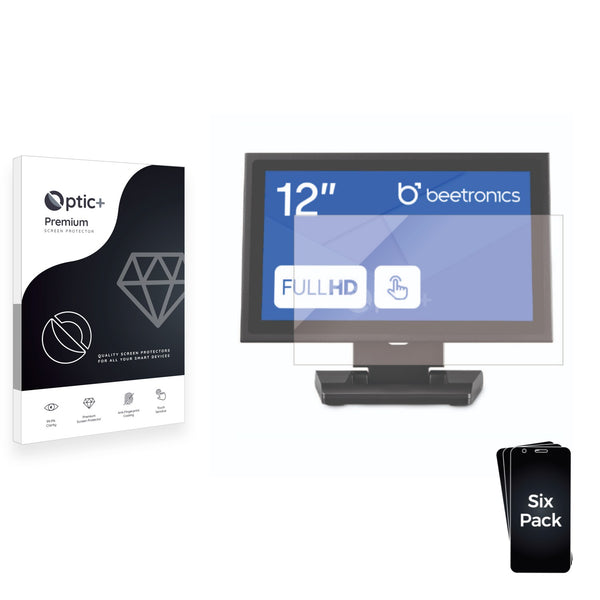 6pk Optic+ Premium Film Screen Protectors for Beetronics 12TS7M