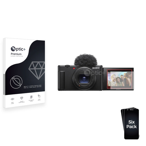 6pk Optic+ Premium Film Screen Protectors for Sony ZV-1 II Vlog Camera