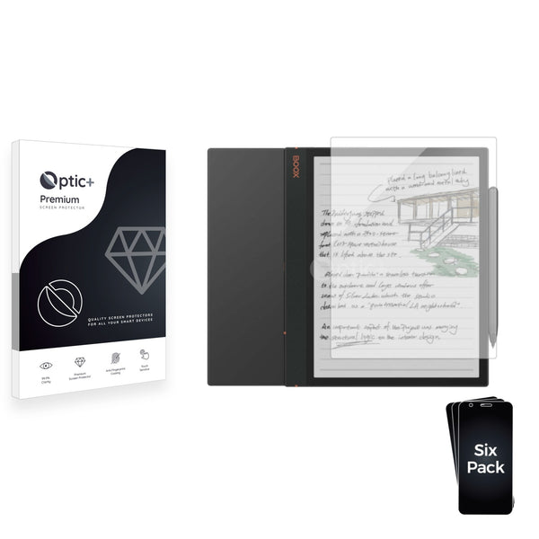 6pk Optic+ Premium Film Screen Protectors for Onyx Boox Note Air 3 C