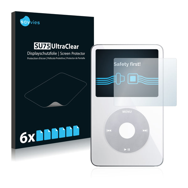 6x Savvies SU75 Screen Protector for Apple iPod classic video Display (5th. generation)