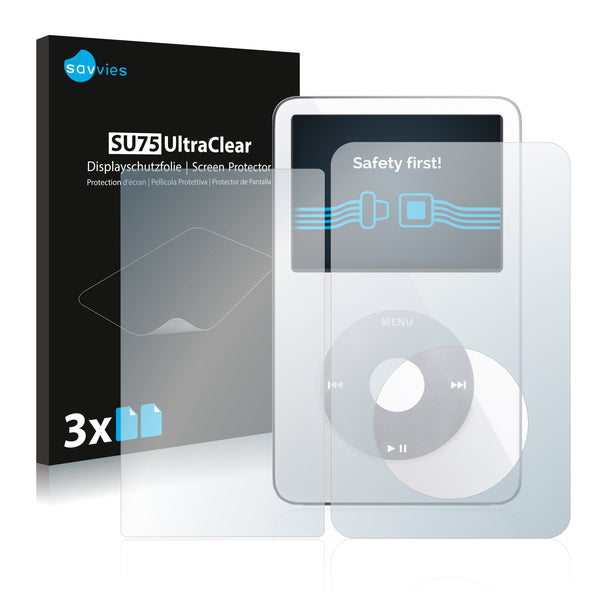 6x Savvies SU75 Screen Protector for Apple iPod classic video 5.Gen (Front + Back)