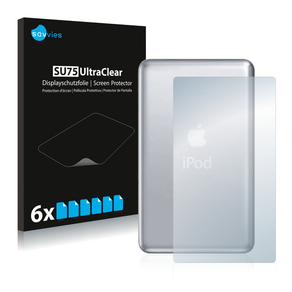6x Savvies SU75 Screen Protector for Apple iPod classic 120 GB (Back, 7th generation)