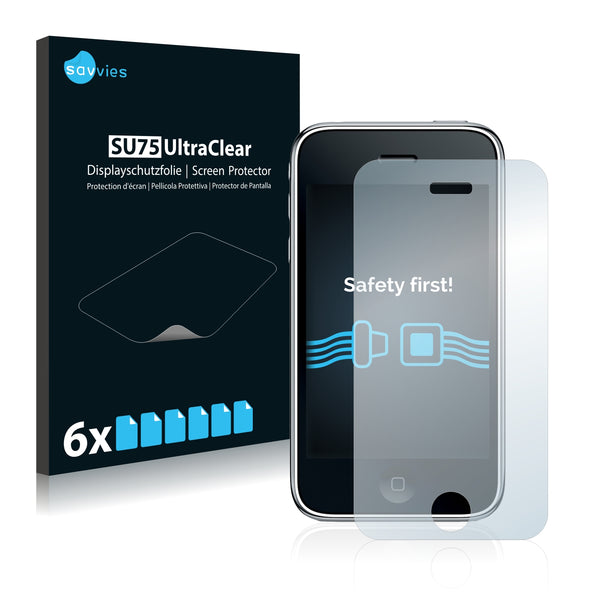 6x Savvies SU75 Screen Protector for Apple iPhone 3GS