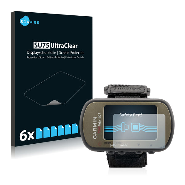 6x Savvies SU75 Screen Protector for Garmin Foretrex 401