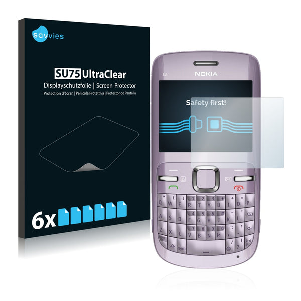 6x Savvies SU75 Screen Protector for Nokia C3-00