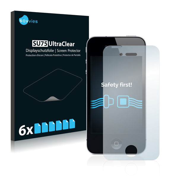 6x Savvies SU75 Screen Protector for Apple iPhone 4