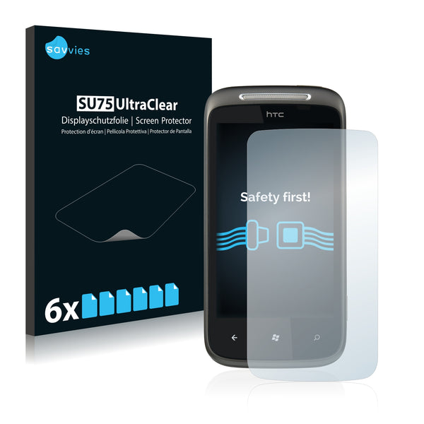 6x Savvies SU75 Screen Protector for HTC 7 Mozart