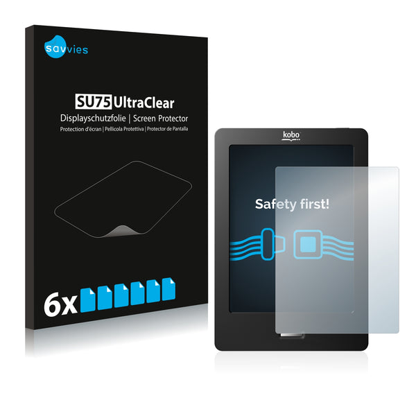 6x Savvies SU75 Screen Protector for Kobo eReader Touch