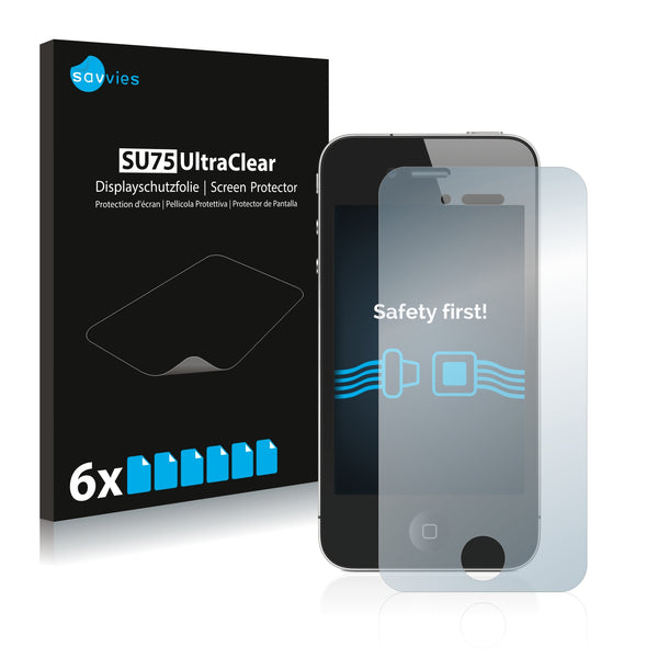 6x Savvies SU75 Screen Protector for Apple iPhone 4S