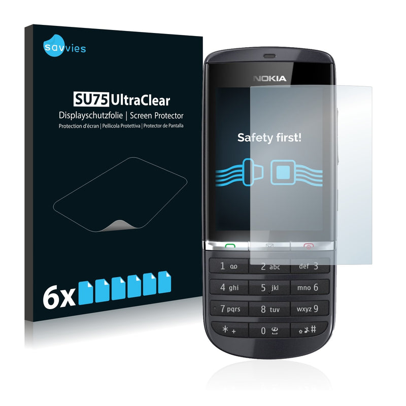 6x Savvies SU75 Screen Protector for Nokia Asha 300