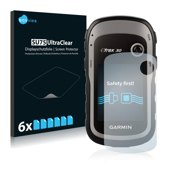 6x Savvies SU75 Screen Protector for Garmin eTrex 30