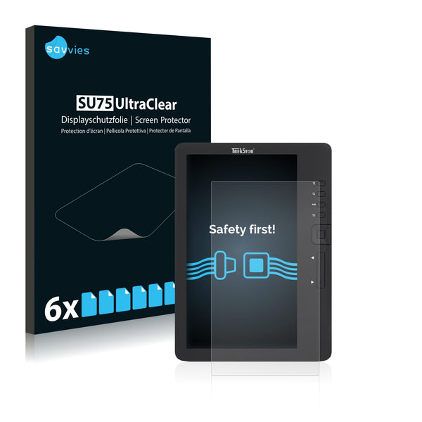 6x Savvies SU75 Screen Protector for TrekStor eBook-Reader 3.0