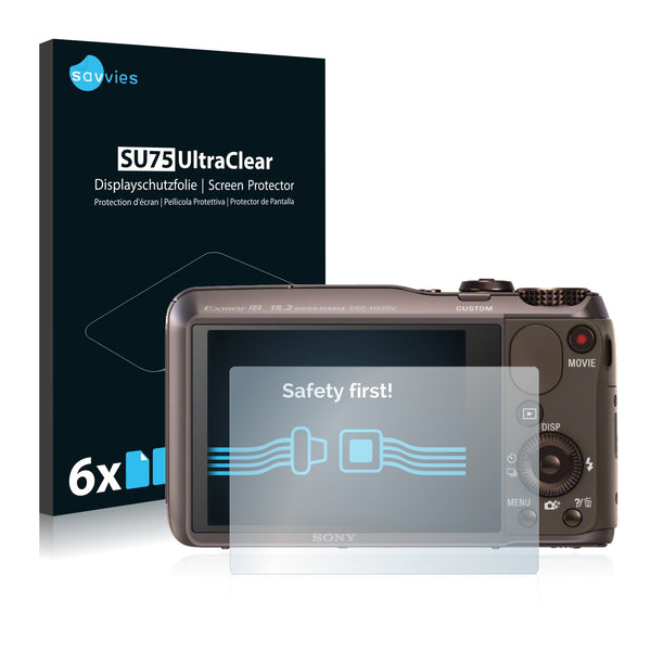 6x Savvies SU75 Screen Protector for Sony Cyber-Shot DSC-HX20V