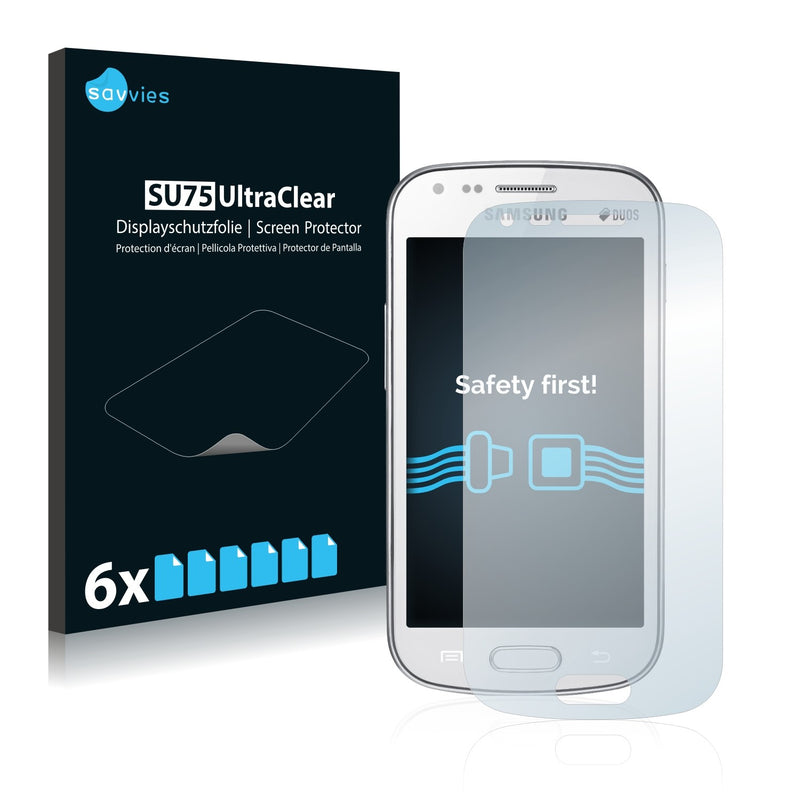 6x Savvies SU75 Screen Protector for Samsung Galaxy S Duos S7562