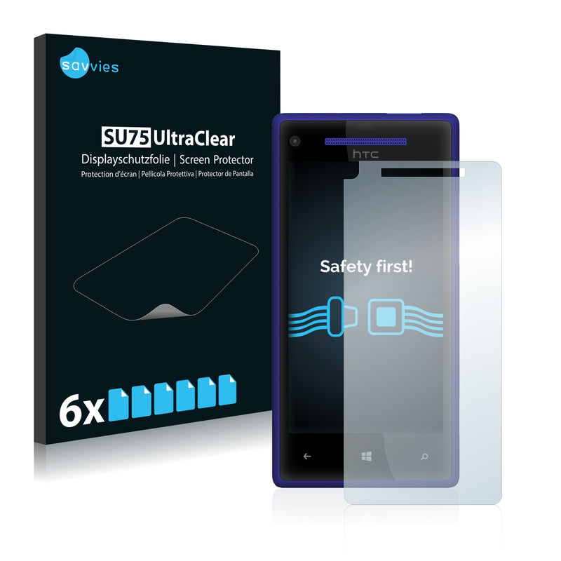 6x Savvies SU75 Screen Protector for HTC Windows Phone 8X
