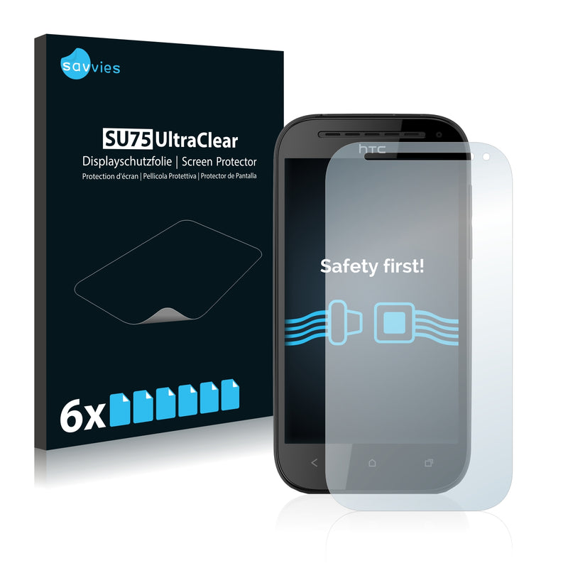 6x Savvies SU75 Screen Protector for HTC One SV