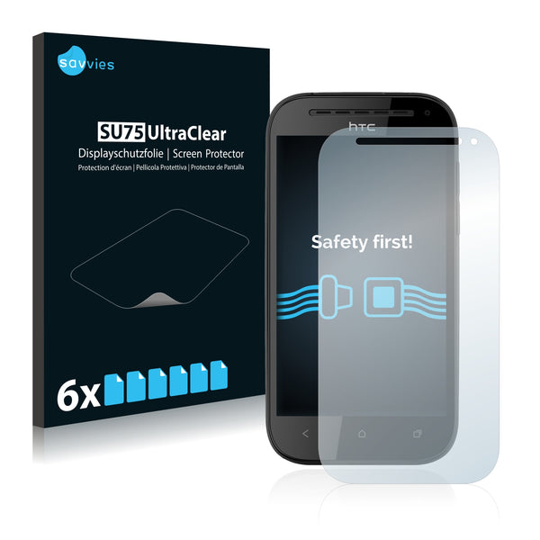 6x Savvies SU75 Screen Protector for HTC One SV LTE