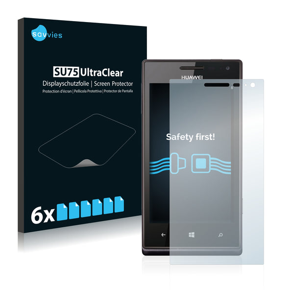 6x Savvies SU75 Screen Protector for Huawei Ascend W1