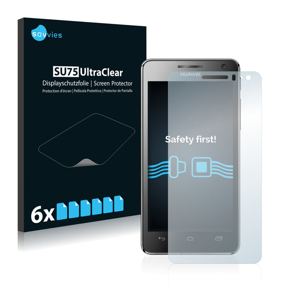 6x Savvies SU75 Screen Protector for Huawei Ascend G615 U9508