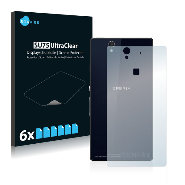 6x Savvies SU75 Screen Protector for Sony Xperia Z C6603 (Back)