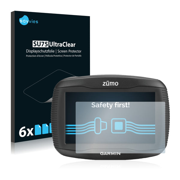 6x Savvies SU75 Screen Protector for Garmin zumo 390LM