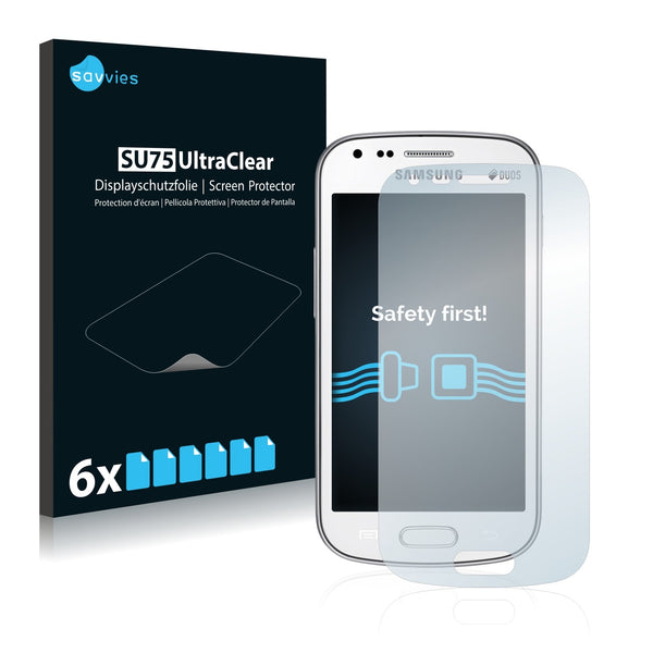 6x Savvies SU75 Screen Protector for Samsung Galaxy S Duos 2 S7582