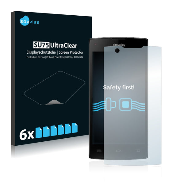 6x Savvies SU75 Screen Protector for Simvalley Mobile SP-2X.slim