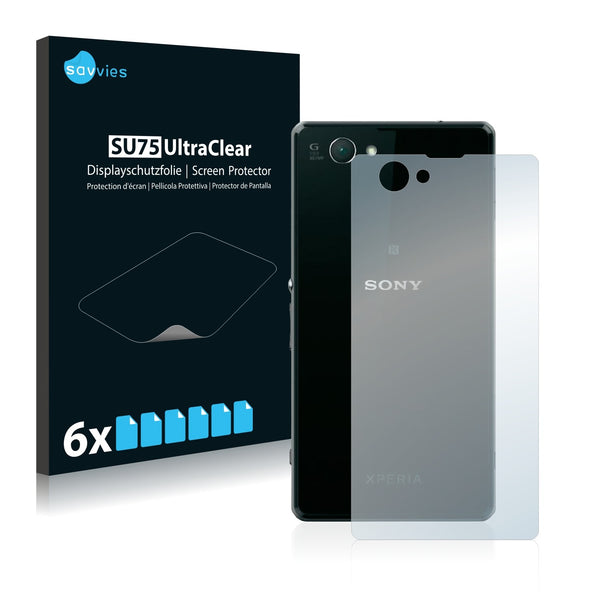 6x Savvies SU75 Screen Protector for Sony Xperia Z1 Compact D5503 (Back)
