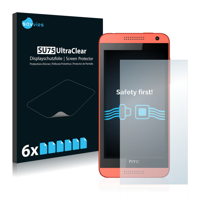 6x Savvies SU75 Screen Protector for HTC Desire 610