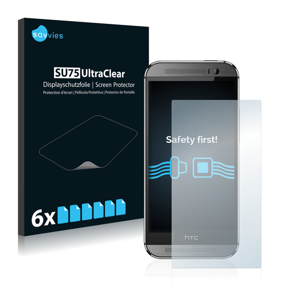 6x Savvies SU75 Screen Protector for HTC One M8
