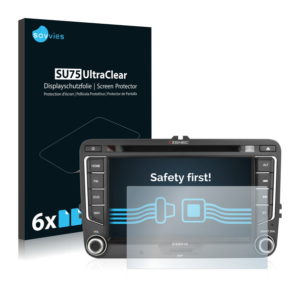 6x Savvies SU75 Screen Protector for Zenec Z-E2015