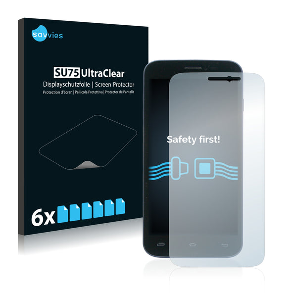 6x Savvies SU75 Screen Protector for Mediacom PhonePad Duo G500