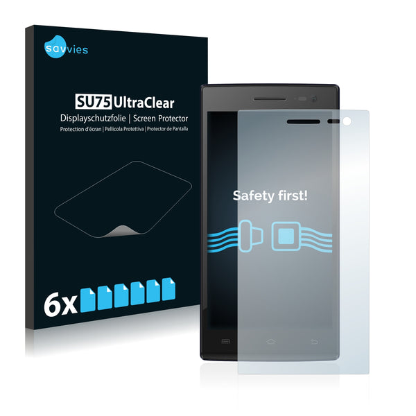 6x Savvies SU75 Screen Protector for Mediacom PhonePad Duo X500