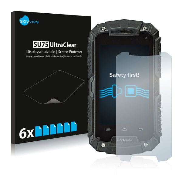 6x Savvies SU75 Screen Protector for Cyrus CS20