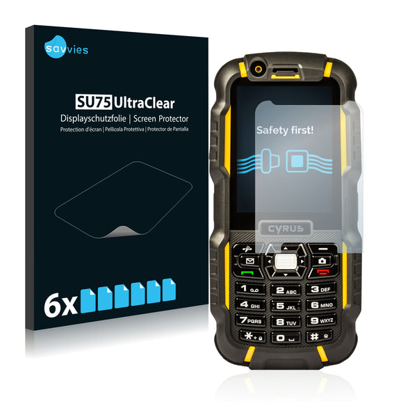 6x Savvies SU75 Screen Protector for Cyrus CM 15