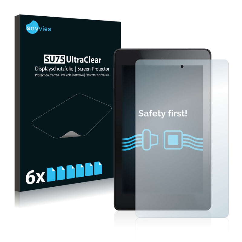 6x Savvies SU75 Screen Protector for Amazon Fire HD 6