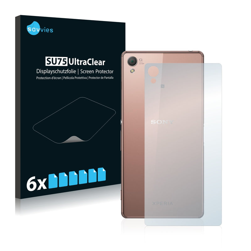 6x Savvies SU75 Screen Protector for Sony Xperia Z3 D6653 (Back)