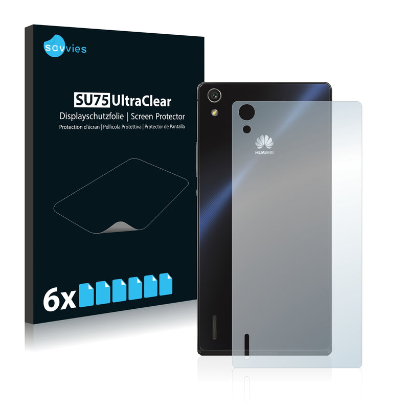 6x Savvies SU75 Screen Protector for Huawei Ascend P7 (Back)