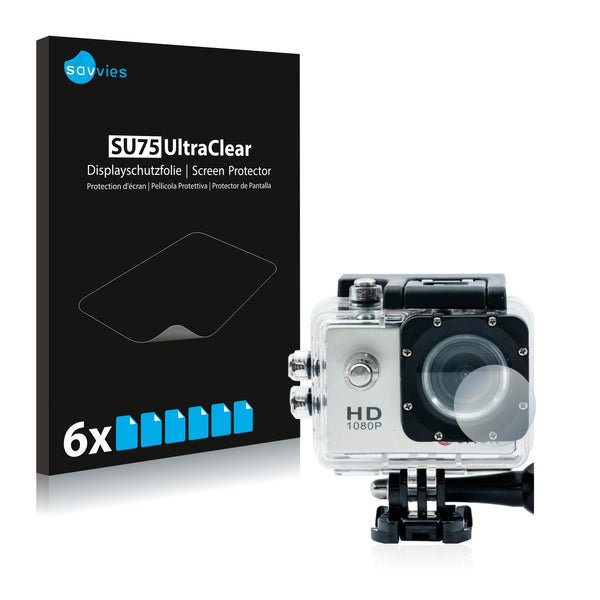 6x Savvies SU75 Screen Protector for Qumox SJ4000 Sports HD DV Action Cam Lens (housing)