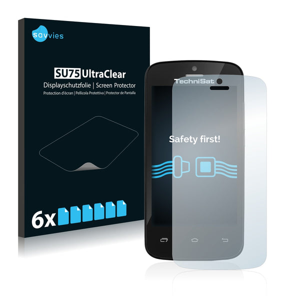 6x Savvies SU75 Screen Protector for TechniSat TechniPhone 4